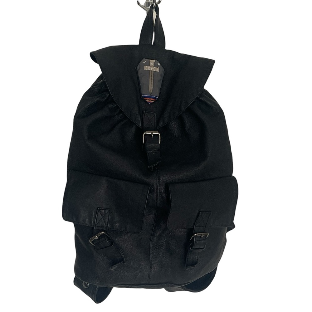 Vintage 90’s Jopej Black Leather Backpack Multi Pocket Rider